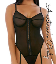 Load image into Gallery viewer, Eyelet Sheer Bodysuit
